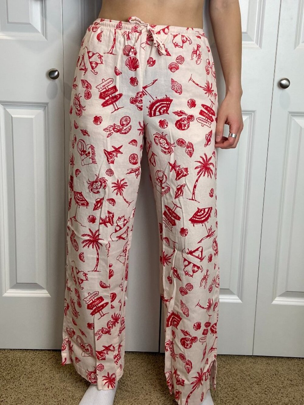Wild Fable Beach Print Linen Pants - Size S